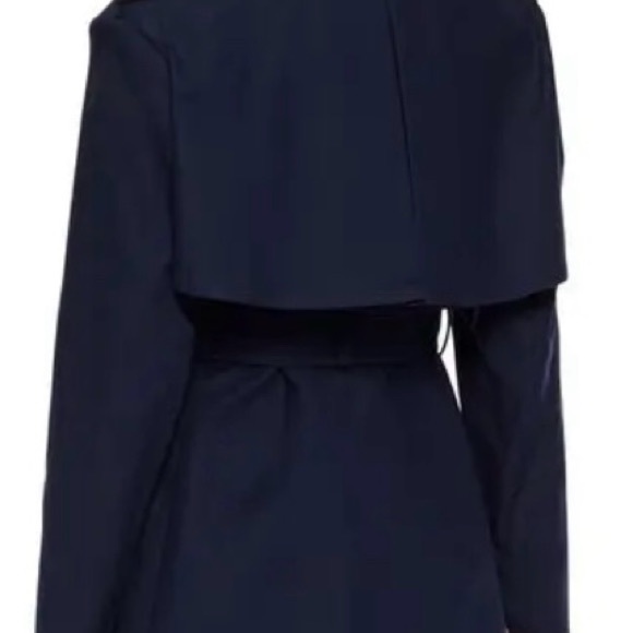 ❤️ KHAITE NAVY BLUE MINI TRENCH COAT JACKET FITTED BELTED CLASSIC LUXURY 4 NEW - Picture 2 of 12